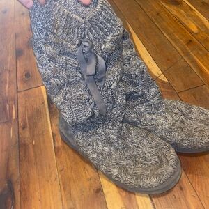 Cozy Gray Knit UGG Boots